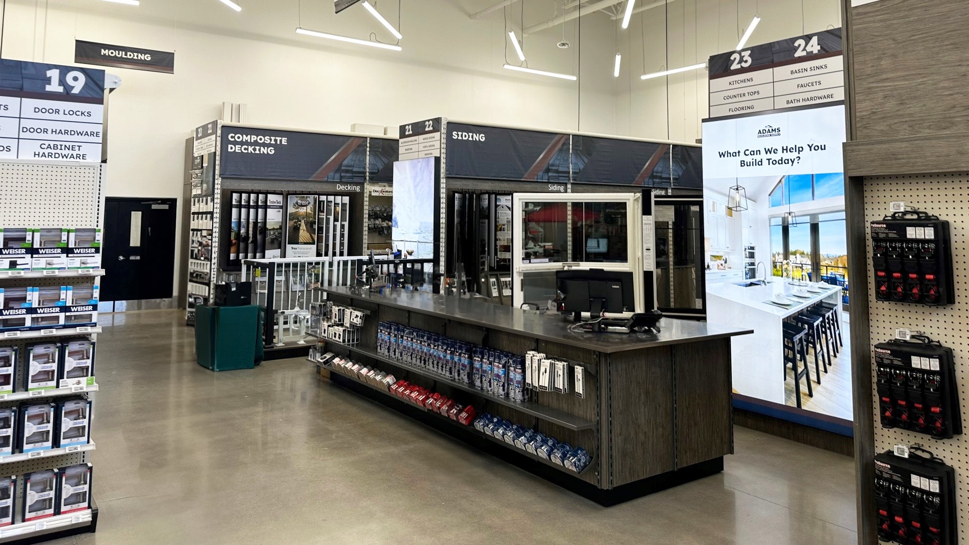 Custom service desk by BMF at Adams Building Supply