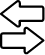 Two outlined arrow icons each pointing a different direction